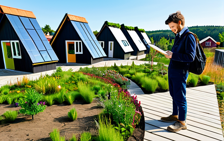 Eco-Village Inspiration**

"A young architect, fully clothed in modest, professional attire, sketching in a notebook while visiting a vibrant, thriving eco-village. The village features sustainable homes, green roofs, and community gardens. Bright, natural lighting. Perfect anatomy, correct proportions, natural pose, well-formed hands, proper finger count, natural body proportions. Safe for work, appropriate content, professional, modest, family-friendly."

**